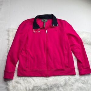 Ralph Lauren Active Fuchsia Jacket with navy blue collar athletic vintage